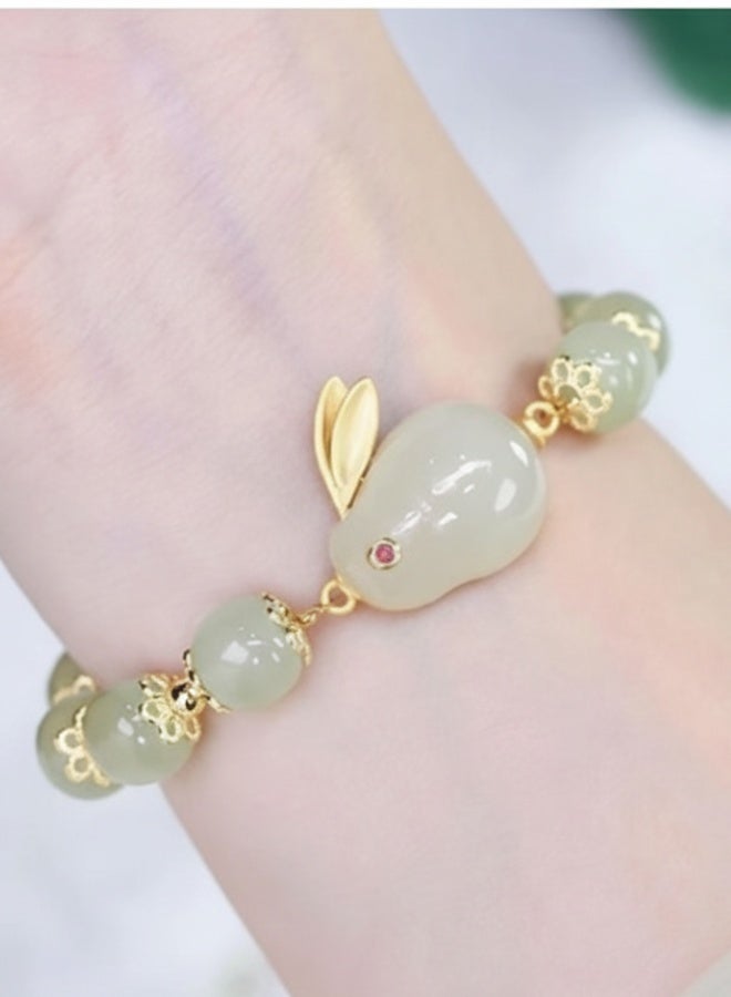 Rabit Bracelet for Women Elegant Fashion Jewelry Adjustable Cute Bunny Charm Bracelet Gift for Girls and Ladies