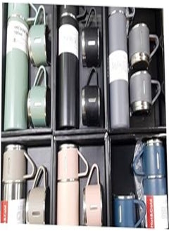 Generic Thermos Mug with 3 Cups/Thermal Insulated/Full Stainless Steel Inside and Outdoor/Heat Retention/Any Hot or Cold Beverage/Useful for Travel and Date/Elegant Gift Box/Assorted Colors 