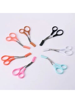 ORiTi Eyebrow Trimmer Scissor With Comb Hair Removal Grooming Shaping Stainless Steel Eyebrow Remover Makeup Tool - Orange  - Image 2