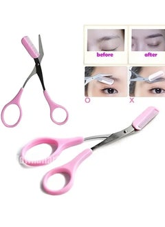 ORiTi Eyebrow Trimmer Scissor With Comb Hair Removal Grooming Shaping Stainless Steel Eyebrow Remover Makeup Tool - Orange  - Image 3