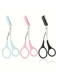ORiTi Eyebrow Trimmer Scissor With Comb Hair Removal Grooming Shaping Stainless Steel Eyebrow Remover Makeup Tool - Orange  - Image 5