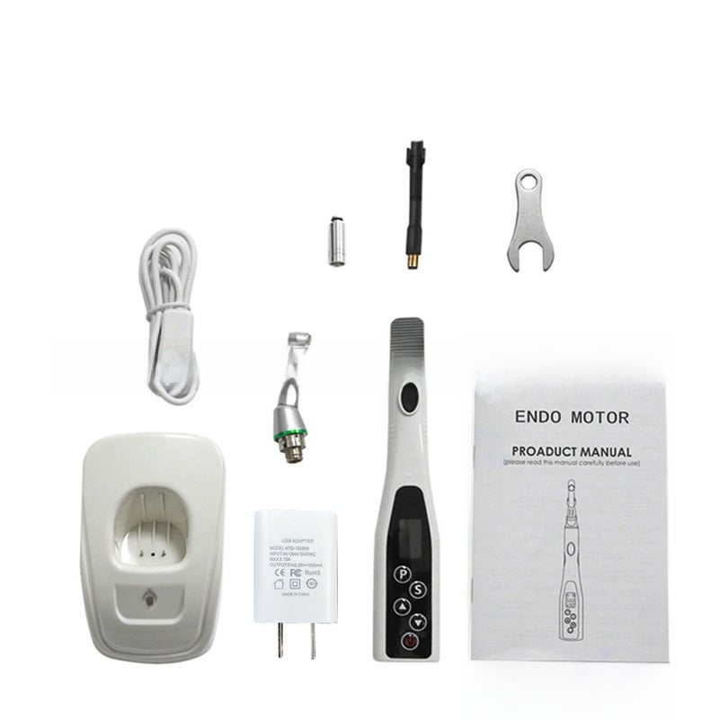Generic Wireless Dental Endo Motor with Light 16:1 Reduction White 