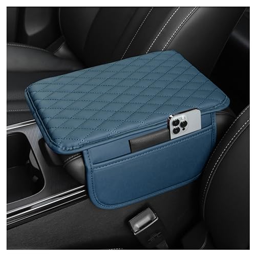 Stacool Upgraded Car Center Console Cover,Microfiber Leather Car Armrest Cover Cushion with 2 Storage Bags,Universal Car Armrest Storage Box Interior Accessories for Most Cars (Blue) - Image 1