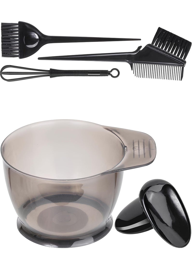 AEENAA 5-Piece Hair Coloring Kit Set Mixing Bowl Brush Comb Whisk Dye Brush Salon Hair Dye Tools Black - Image 1