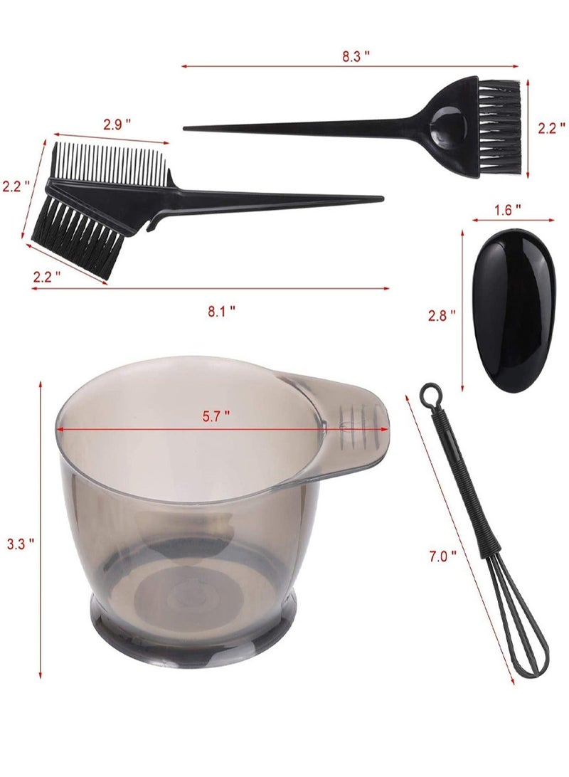 AEENAA 5-Piece Hair Coloring Kit Set Mixing Bowl Brush Comb Whisk Dye Brush Salon Hair Dye Tools Black - Image 5