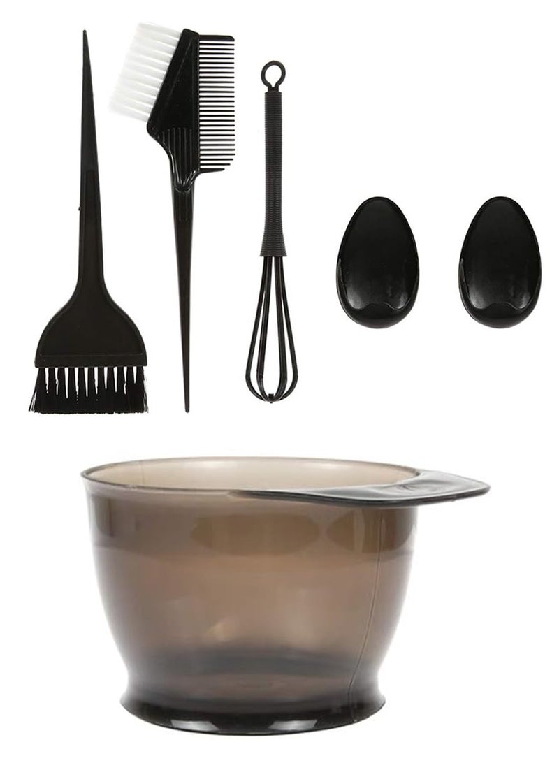 AEENAA 5-Piece Hair Coloring Kit Set Mixing Bowl Brush Comb Whisk Dye Brush Salon Hair Dye Tools Black - Image 4