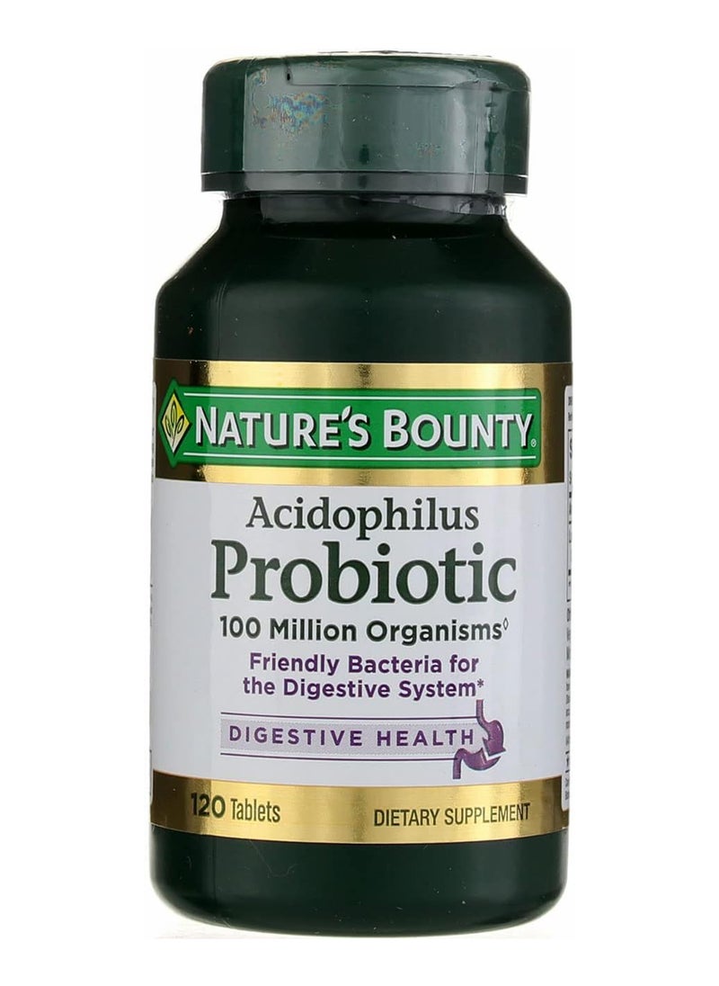 NATURE'S BOUNTY Acidophilus Probiotic Friendly Bacteria For The Digestive System 100 Million Cfu 120 Tablets Packaging May Vary  - Image 1