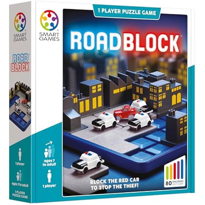 SmartGames Smart Games  Roadblock Puzzle Game with 80 Challenges 7 Years - Image 1