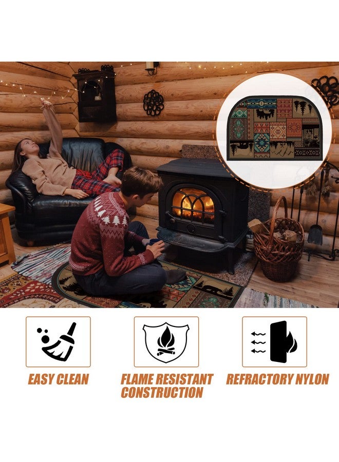 Demissle Fireplace Hearth Rug Fireplace Mats Cabin Southwestern Fireproof Fire Resistant Rug for Wood Stove Floor for Kitchen Indoor Outdoor(24 x 36 Inch,Classic) - Image 5