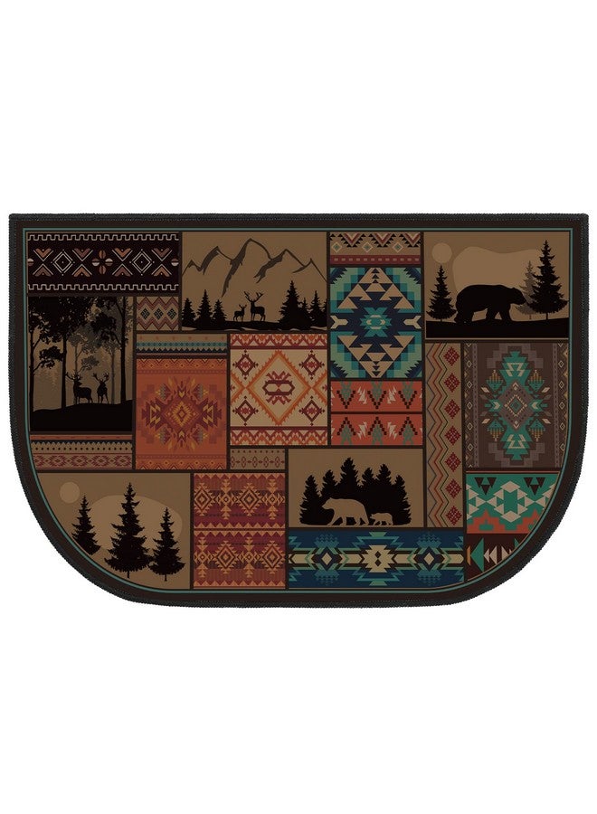 Demissle Fireplace Hearth Rug Fireplace Mats Cabin Southwestern Fireproof Fire Resistant Rug for Wood Stove Floor for Kitchen Indoor Outdoor(24 x 36 Inch,Classic) - Image 1