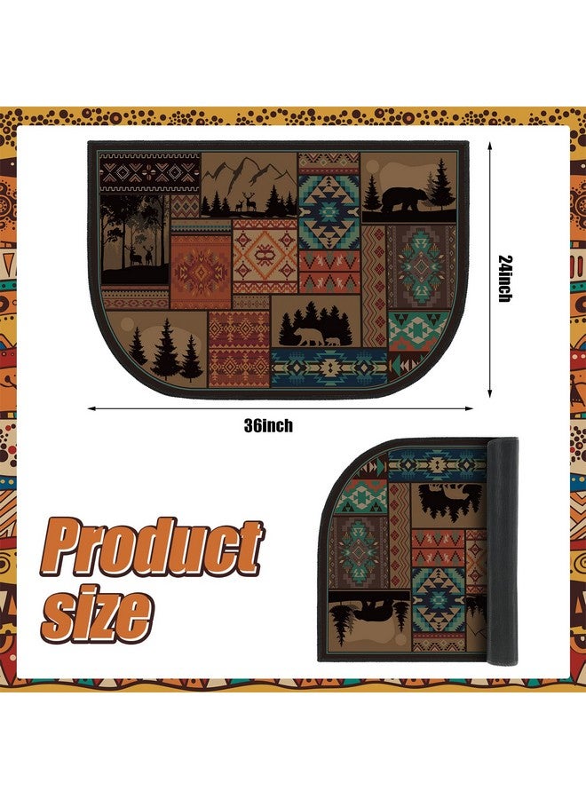 Demissle Fireplace Hearth Rug Fireplace Mats Cabin Southwestern Fireproof Fire Resistant Rug for Wood Stove Floor for Kitchen Indoor Outdoor(24 x 36 Inch,Classic) - Image 3