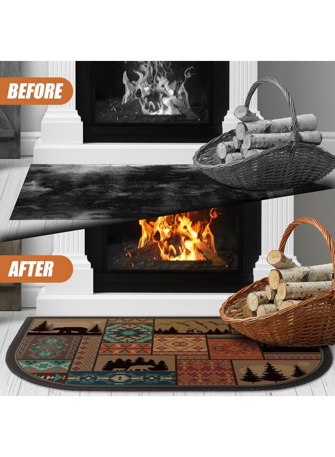 Demissle Fireplace Hearth Rug Fireplace Mats Cabin Southwestern Fireproof Fire Resistant Rug for Wood Stove Floor for Kitchen Indoor Outdoor(24 x 36 Inch,Classic) - Image 4