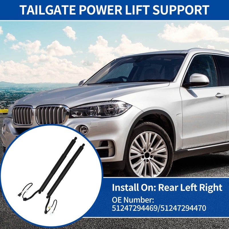 X AUTOHAUX X AUTOHAUX Rear Left Right Tailgate Power Lift Support for BMW X5 F15 F85 2015-2016 Liftgate Power Hatch Shock Strut No.51247294469/51247294470 Electric Trunk Power Liftgate 1 Pair  - Image 2