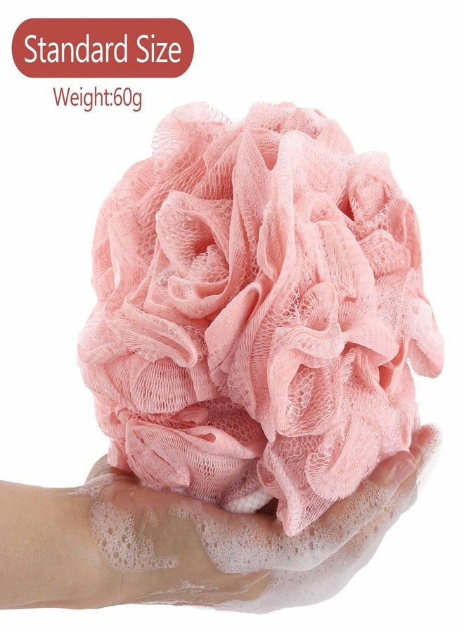 BTYMS Large Loofah Bath Sponge 75g/Pc, Exfoliating Body Scrubber Shower Scrunchies Mesh Pouf - Pack of 4 - Image 3