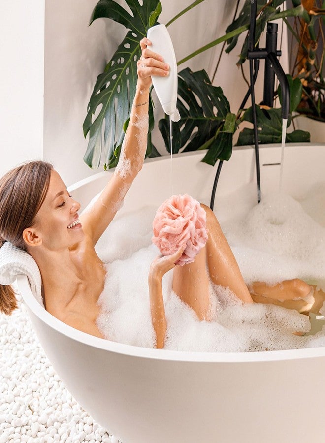 BTYMS Large Loofah Bath Sponge 75g/Pc, Exfoliating Body Scrubber Shower Scrunchies Mesh Pouf - Pack of 4 - Image 5