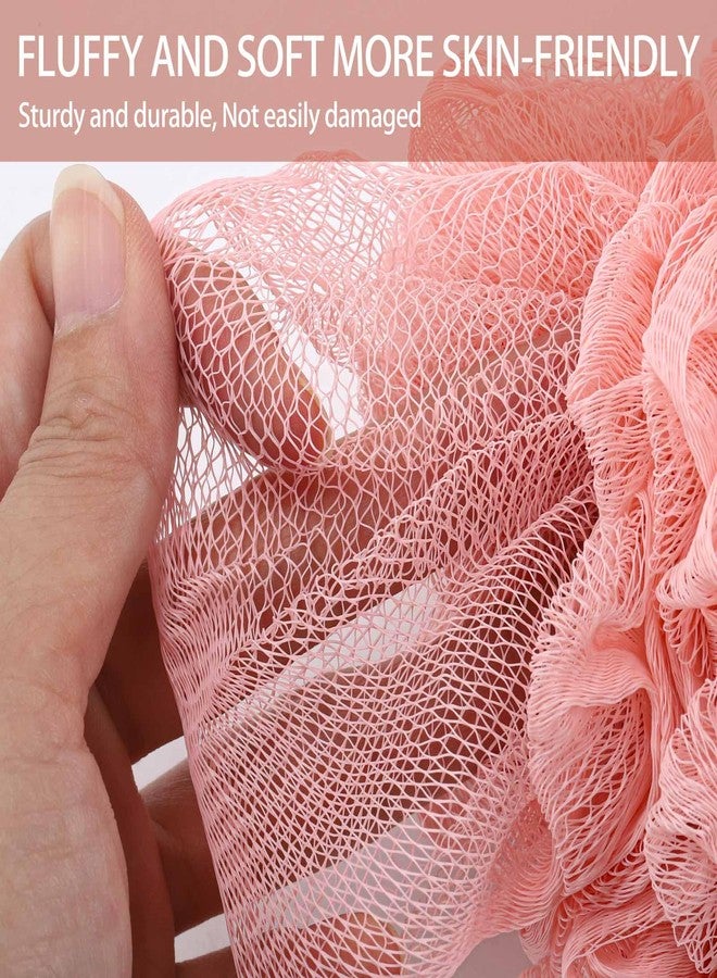 BTYMS Large Loofah Bath Sponge 75g/Pc, Exfoliating Body Scrubber Shower Scrunchies Mesh Pouf - Pack of 4 - Image 2