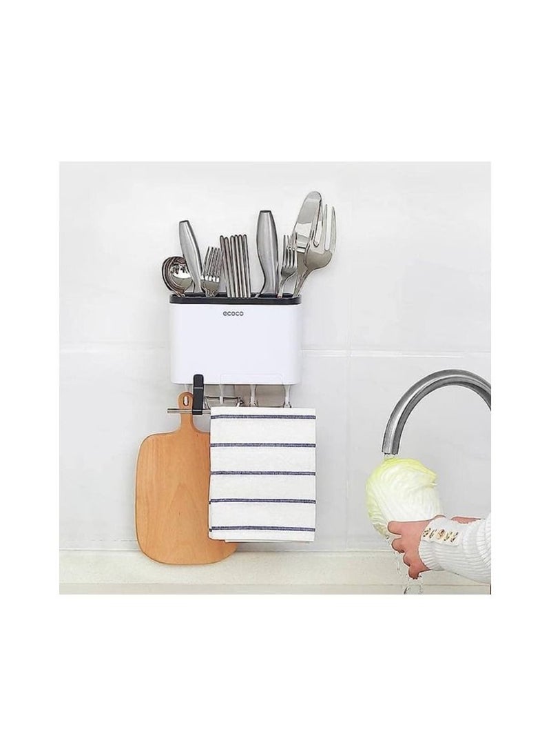 Spaceshoop Wall Mounted Kitchen Rack with Port Storage Towel Bar Mobile Phone Holder  - Image 1
