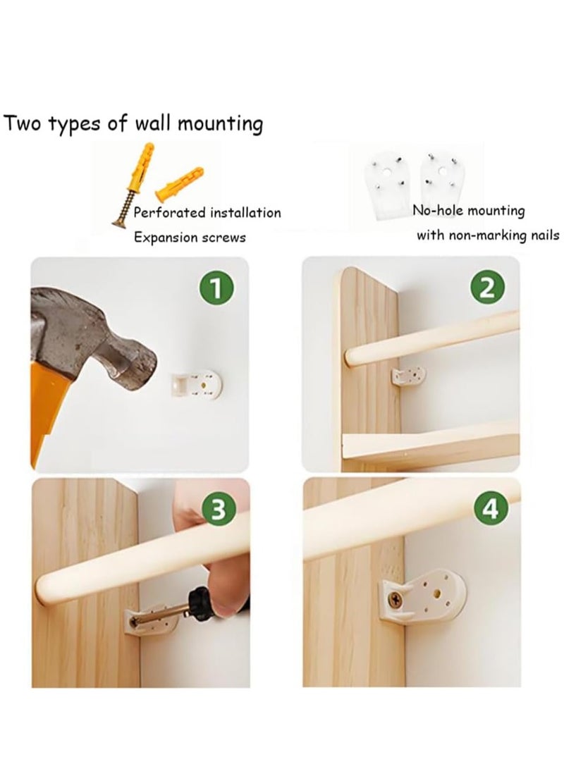XiuWoo 3-Tier Expandable Door Storage Rack, Behind Door Bookshelf, Wooden Bookshelf, Natural Toy Storage Rack, Wall-Mounted Wooden Storage Rack, Corner Bookcase - Image 5