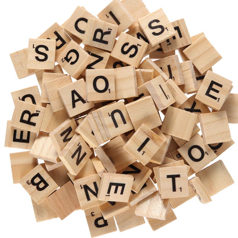 ZEONHAK 1200 PCS Wood Letter Scrabble Tiles Wooden Scrabble Letters Letter Tiles for Crafts DIY Decoration Spelling Alphabet Coaster AZ Capital Wooden Letters for Crafts - Image 2