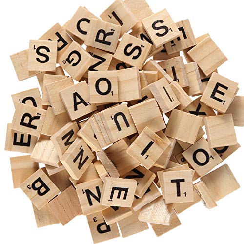 ZEONHAK 1200 PCS Wood Letter Scrabble Tiles Wooden Scrabble Letters Letter Tiles for Crafts DIY Decoration Spelling Alphabet Coaster AZ Capital Wooden Letters for Crafts - Image 1