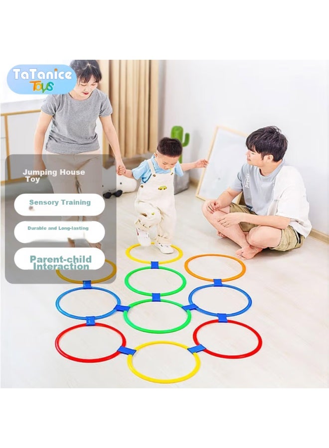 Tatanice Children's Toy Jumping Grid, Jumping House, Ring Toss, Kindergarten Parent-child Interactive Sensory Training Device, Birthday Gift For Girls - Image 5