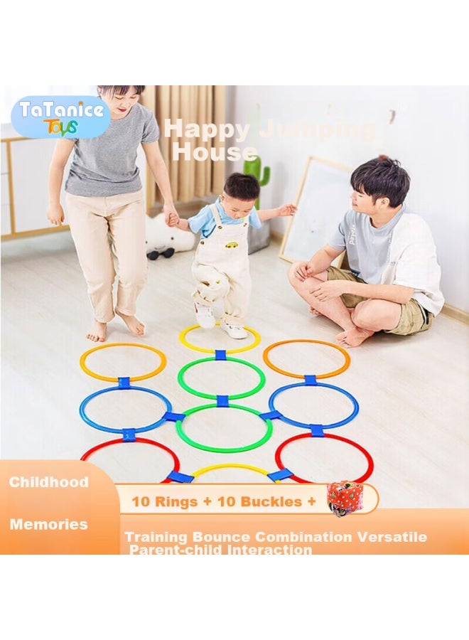 Tatanice Children's Toy Jumping Grid, Jumping House, Ring Toss, Kindergarten Parent-child Interactive Sensory Training Device, Birthday Gift For Girls - Image 1