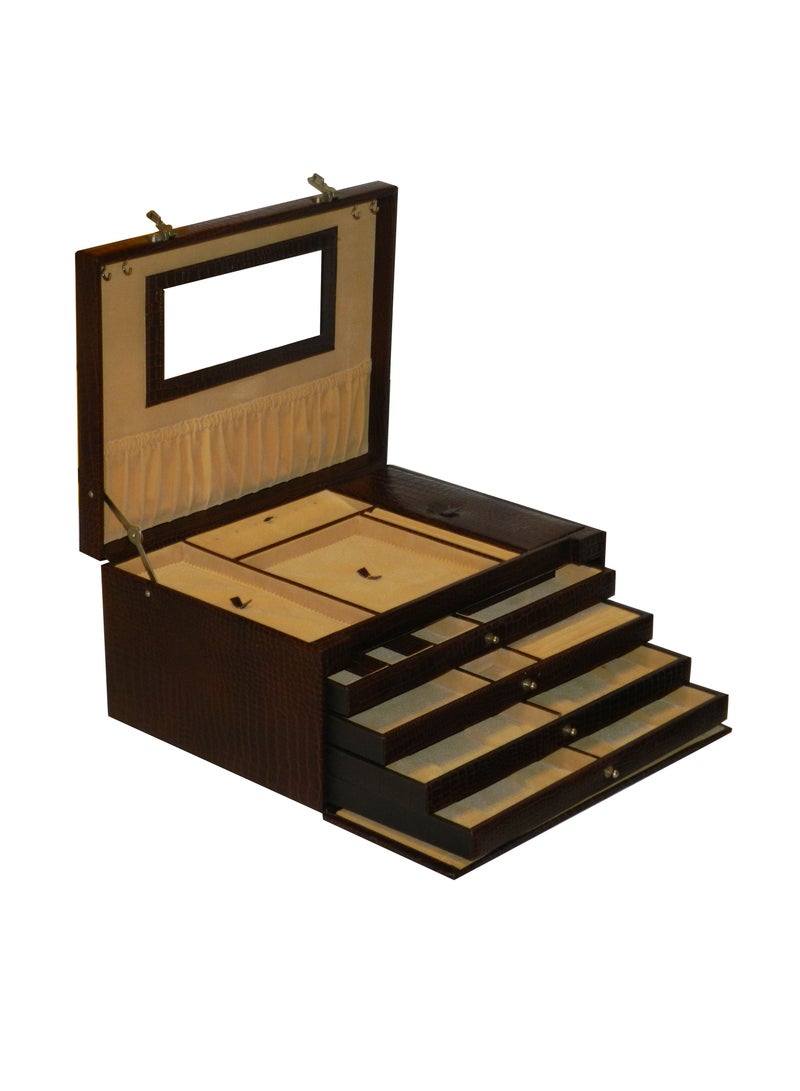 LAVERI LEATHER Laveri Jewellery Box Ring Necklace Earring Bracelet Storage Box Leather Multifunction Jewelry Organizer Box  - Image 1