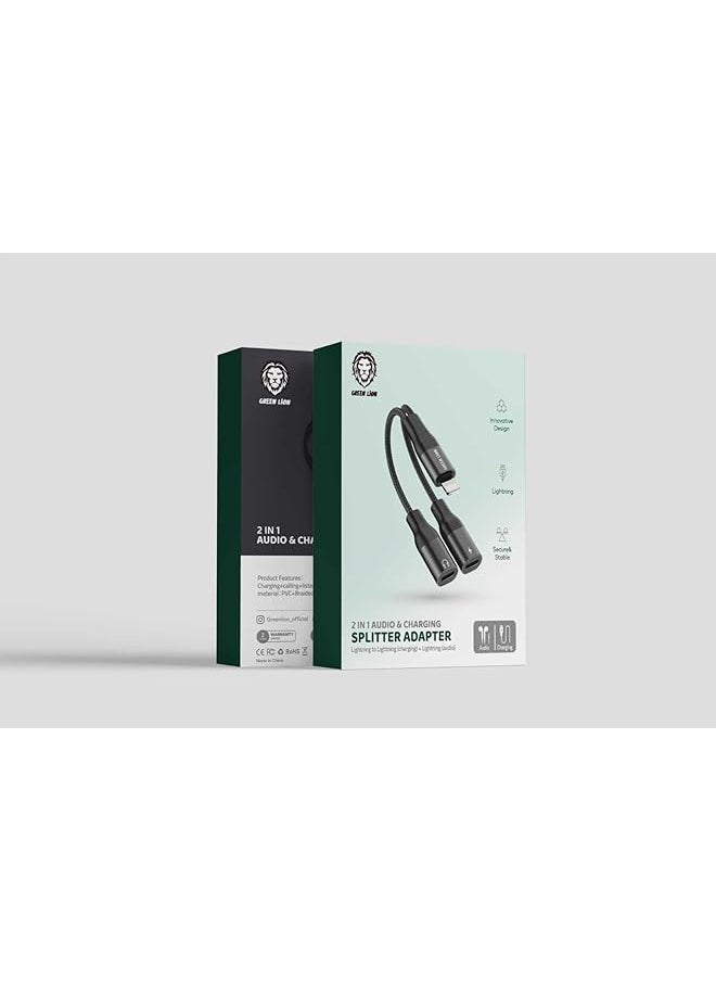 erorex - 2 In 1 Splitter Adapter Lightning To Lightning Charging +Lightning Audio - Image 1