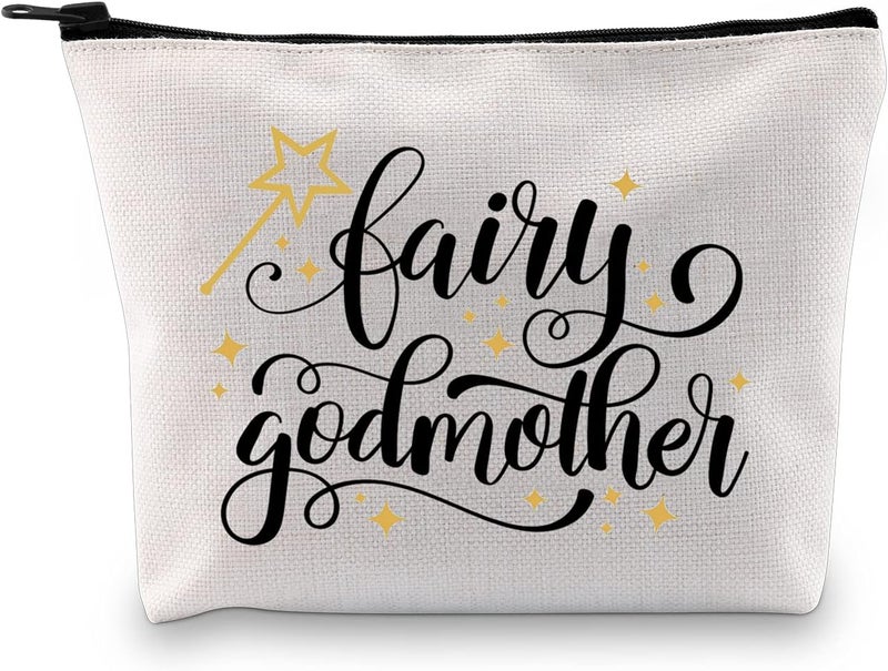 GJTIM Fairy Makeup Bag Godmother Thank You Gift Godmother Proposal Cosmetic Bag Baptism Gift First Communion Gift (Fairy Makeup)