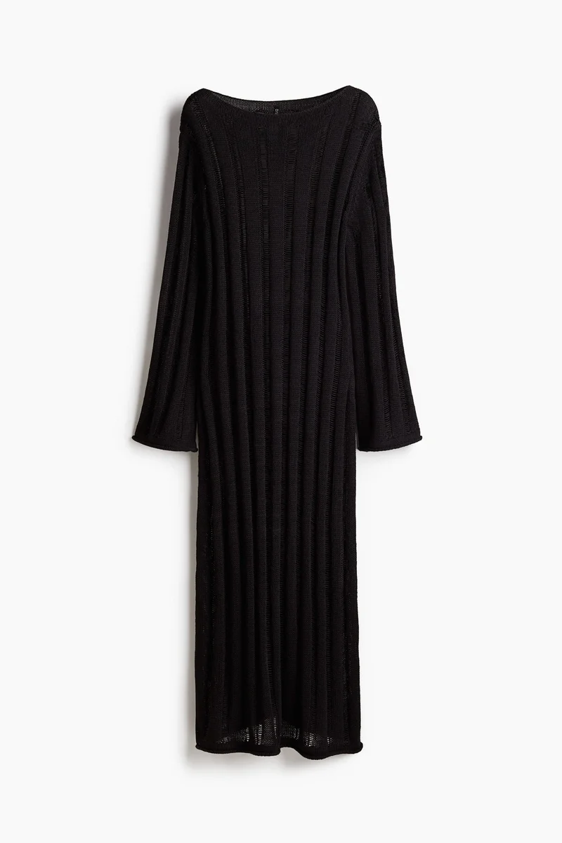 H&M Ladder-stitch-look knitted dress