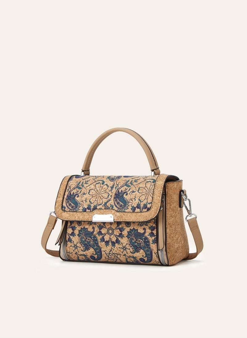 Ladies Printed Square Handbag, Retro National Style Shoulder Crossbody Bag - Image 2