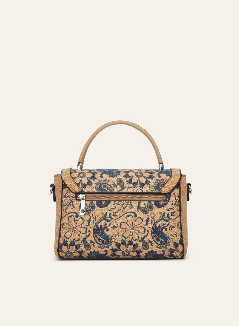 Ladies Printed Square Handbag, Retro National Style Shoulder Crossbody Bag - Image 3