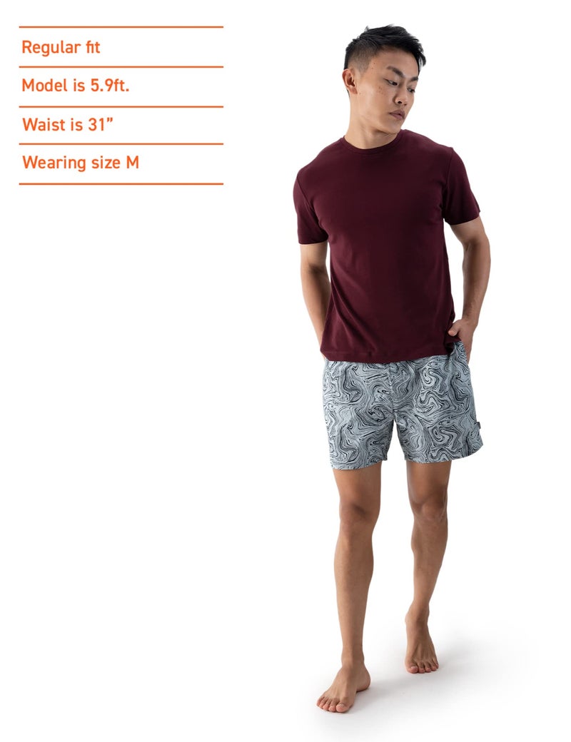 DAMENSCH Boxer Shorts Regular Fit 100% Cotton Inner Boxer Back Pocket Breathable Super-Soft Anti-Bacterial Microfibre Waistband Ultra-Light Innerwear for Men-Dot Green, Marble Grey-XL - Image 4