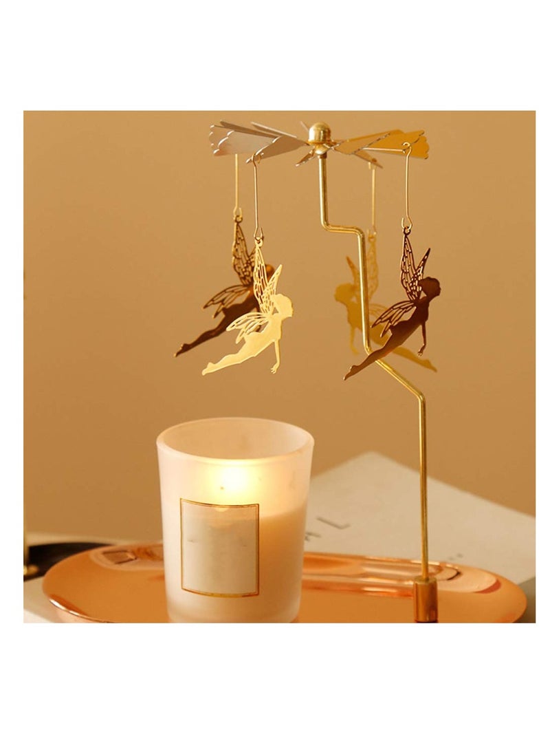 Excefore Rotary Candle Holder, Fairy Rotating Candle Holder, Candle Holder with Tray Table Centerpieces for Decorating Wedding Party - Image 3