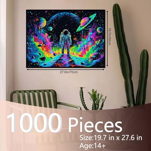 Aihonmin Outer Space Jigsaw Puzzles for AdultsGalaxy Nebula Painting 1000 Piece Jigsaw Puzzle Astronaut Decoration Puzzles Game Family Activity Perfect for Game Night 27 x 20 Inches - Image 5