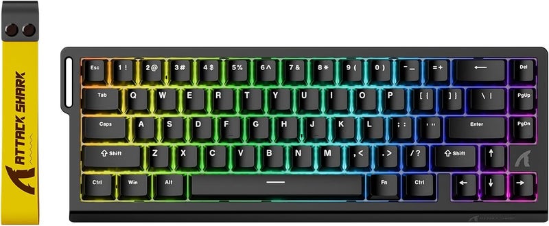 ATTACK SHARK X68 HE 8000Hz Rapid Trigger Keyboard, 0.01mm RT Accuracy Wired Gaming Keyboard with Magnetic Switch, Adjustable Actuation, Rapid Trigger, Snap Tap, RGB Lighting for PC/Mac, Black - Image 1