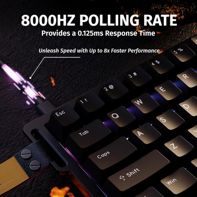 ATTACK SHARK X68 HE 8000Hz Rapid Trigger Keyboard, 0.01mm RT Accuracy Wired Gaming Keyboard with Magnetic Switch, Adjustable Actuation, Rapid Trigger, Snap Tap, RGB Lighting for PC/Mac, Black - Image 3