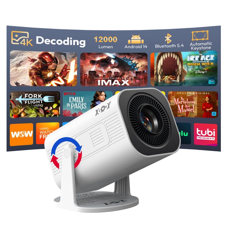 XGODY Gimbal 3 pro Mini Portable Smart Projector for Bedroom, Built in Apps - Image 1