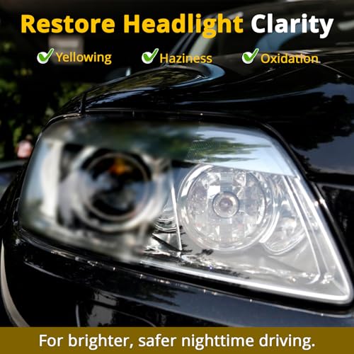 TABOUNTS Headlight Restoration Kit,Headlight Restoration Wipes - 3-Step Cleaning System, Removes Yellowing & Oxidation, Restores Clarity, Long-Lasting UV Protection for Safer Night Driving - Image 2