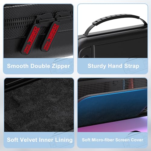 STARTRC GAMES Switch 2 Large Capacity Carrying Case for Nintendo Switch 2 (2025), Portable PU Hard Travel Case with Pockets for Accessories and Game Cards, Slim Protective Bag for Switch 2 Holds 10 Game Cartridge - Image 5