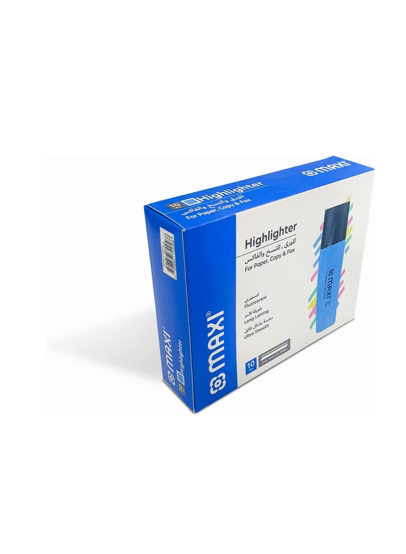 Maxi Maxi Super Fluorescent Premium Highlighter Box Of 10Pc Blue  - Image 2