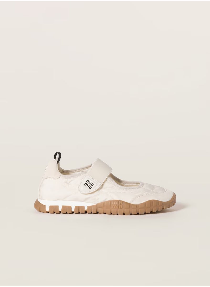 MIU - MIU Tyre technical fabric and suede ballerinas - Image 1