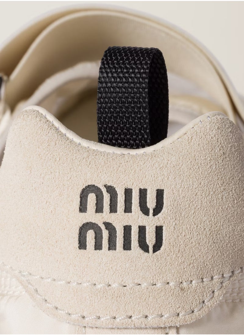 MIU - MIU Tyre technical fabric and suede ballerinas - Image 1