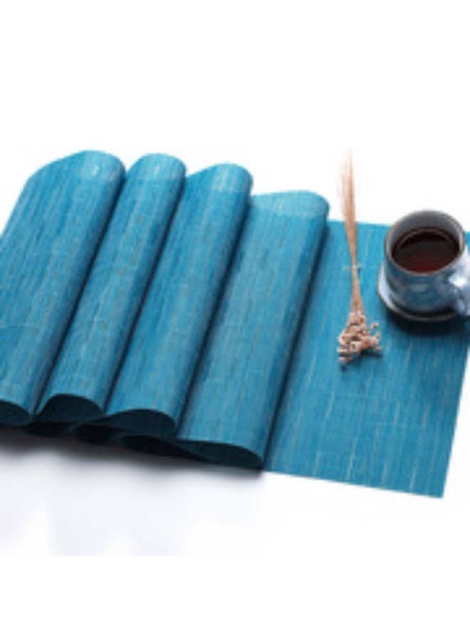 آنا 4 قطع حصيرة طعام دائرية 35 سم مصنوعة من PVC بتصميم تقليد الخيزران - حصيرة مقاومة للبقع والماء وحرارة، مناسبة للتجمعات العائلية وتناول الطعام في الهواء الطلق - Image 2