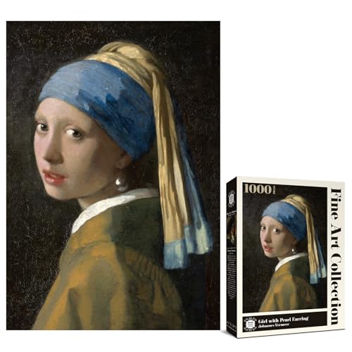 Antelope 1000 Piece Puzzle for Adults Girl with a Pearl Earring by Johannes Vermeer 1665 Officially Licensed Jigsaw Puzzles 1000 Pieces High Resolution Matte Finish No Dust - Image 1