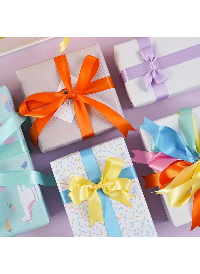 Zeemey 6 Rolls of Double-Sided Satin Ribbon, 1.57 inch x 25 yards (Total 150 yards), Assorted Colors - Perfect for Wedding Bouquets, Gift Wrapping, Hair Accessories, Party Decorations  - Image 3