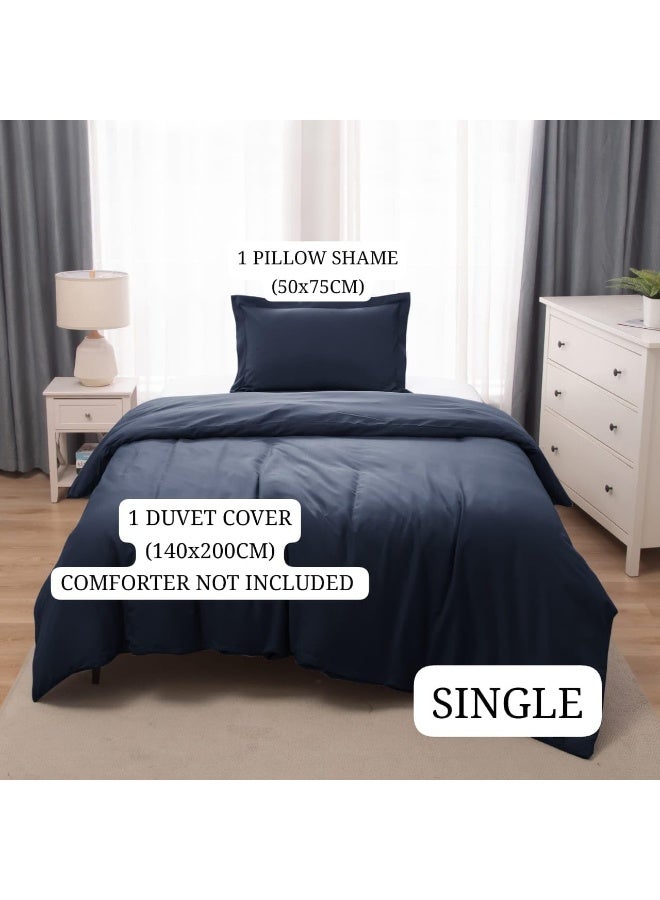 PanaX Bedding Duvet Cover Single Size Set- 1Pieces Duvet Cover 140X200Cm / 1Pieces-Pillow Sham 50X75Cm (Navy, Single) - Image 3