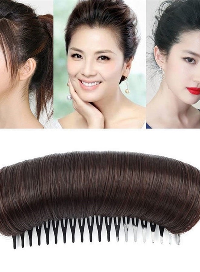 ericotry 3Pcs Bump It Up Volume Hair Base Women Volume Bump Inserts Hair Bun Invisible False Hair Clip Hair Bump Up Combs Clips Bump Fluffy Hair Pad Styling Insert Tool for DIY Hairstyles-Dark Brown - Image 3