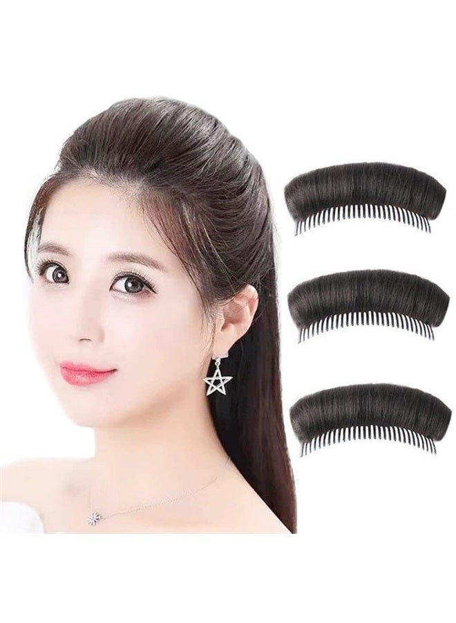 ericotry 3Pcs Bump It Up Volume Hair Base Women Volume Bump Inserts Hair Bun Invisible False Hair Clip Hair Bump Up Combs Clips Bump Fluffy Hair Pad Styling Insert Tool for DIY Hairstyles-Dark Brown - Image 1