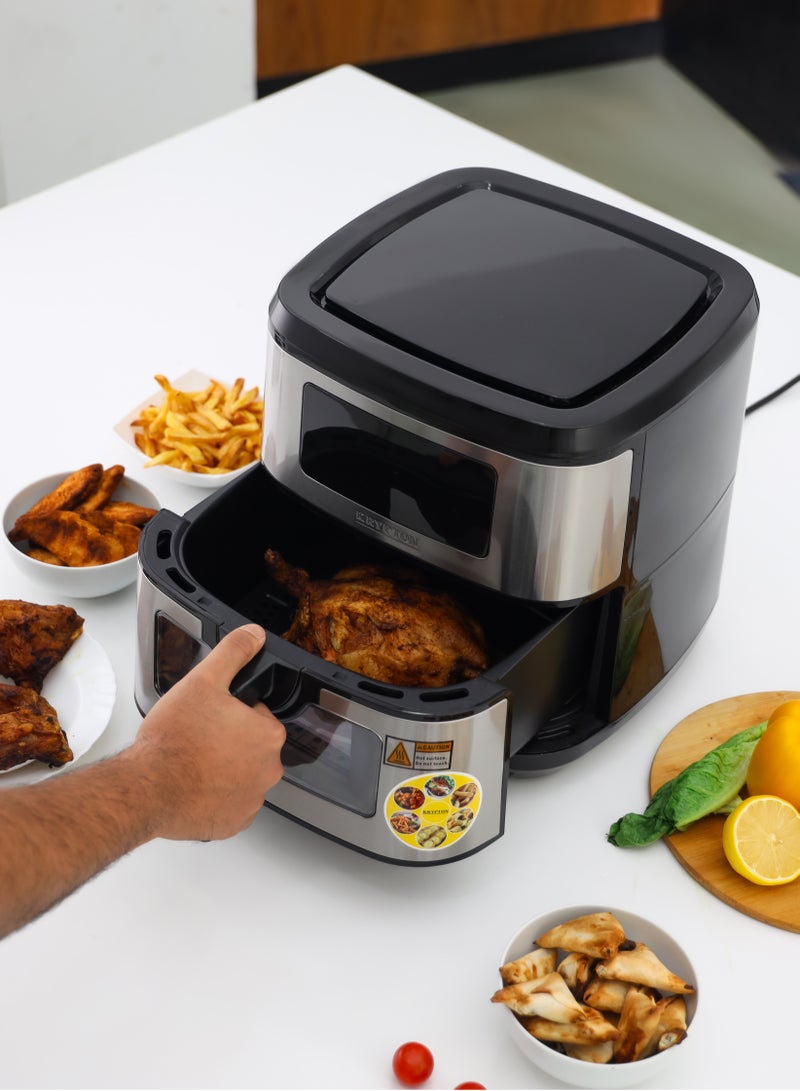 Krypton Double Heating Digital Air Fryer- KNAF6591, 9.5 L Pot with Rack, with Vortex Frying Technology/ LED Display, 1-60 Min Timer,2 year warranty 9.5 L 1800 W KNAF6591 silver - Image 4